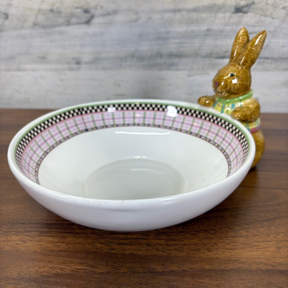 Debbie Mumm Sakura‎ Spring is in the Air Bunny Nibbler Bowl 1990's